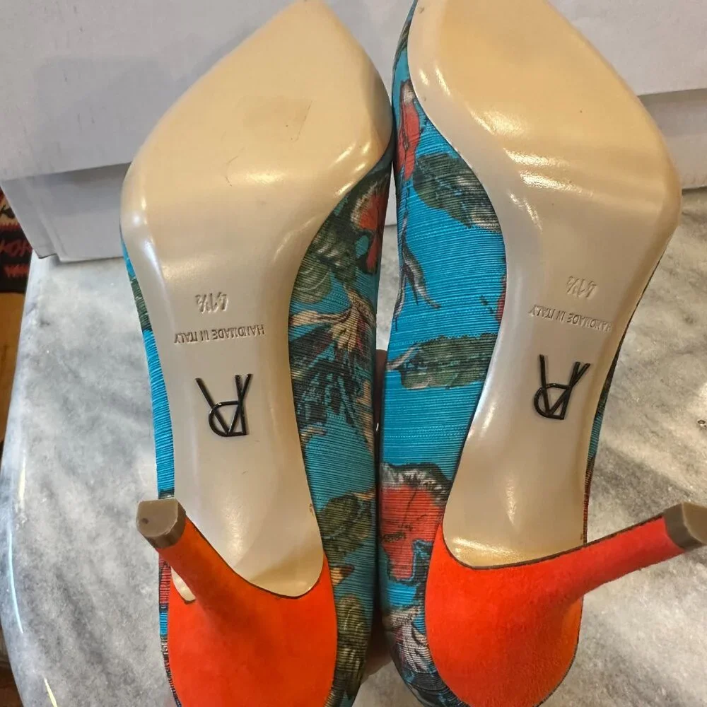 Paul Andrew Womens sz 41.5 Floral Botanical Pumps Fantastic! - Picture 5 of 6